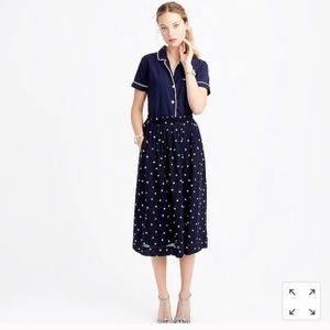 J Crew | NWOT pleated polka dot skirt